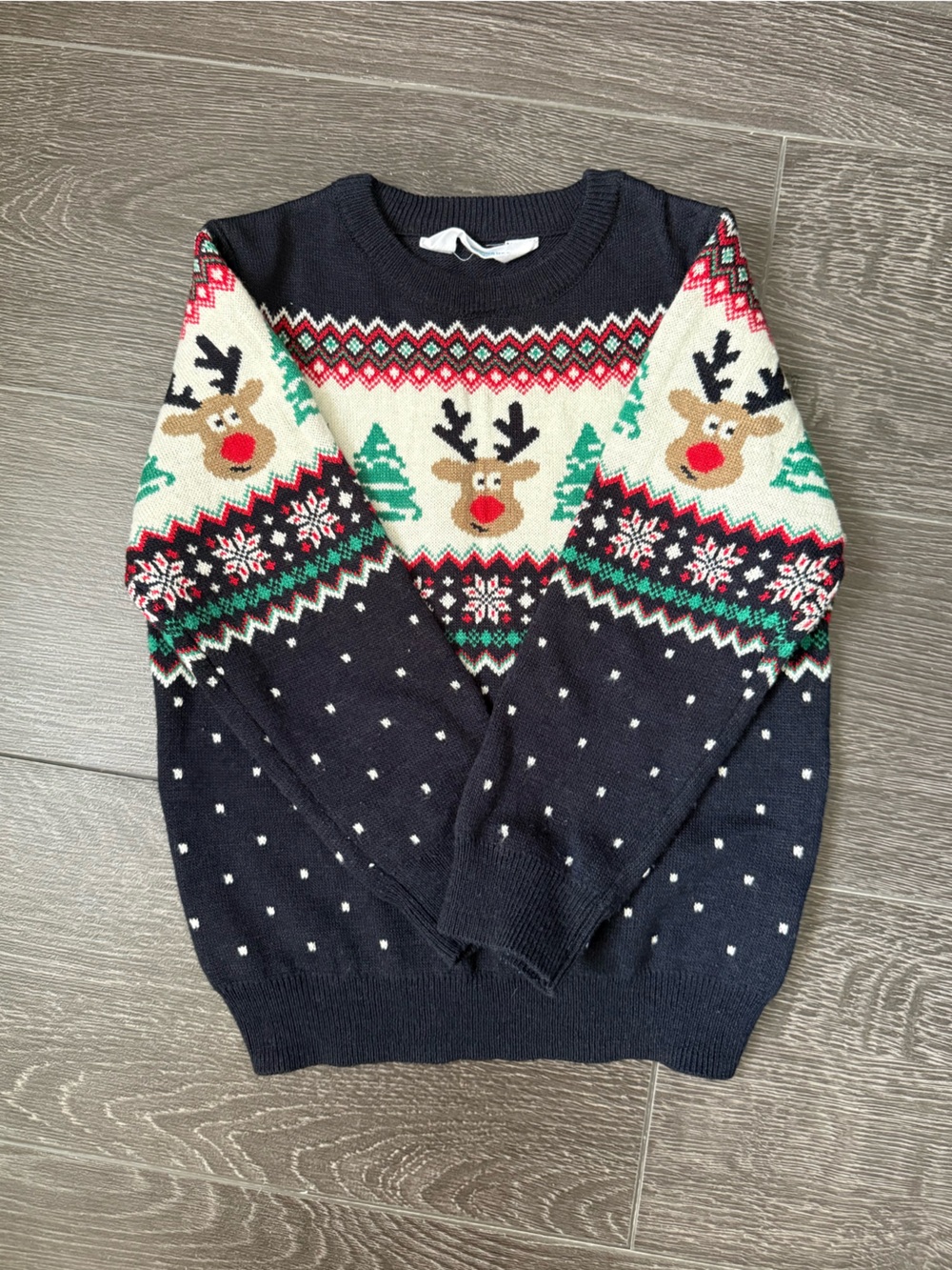 Primark Navy Reindeer Fair Isle Joggers